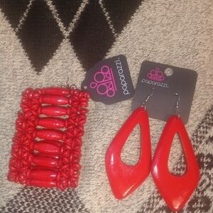 Fashion24 Earrings and Beaded Bangle Set